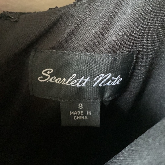 SCARLETT NITE Black Sequin Lace Sleeveless Open Back Mini Dress - Picture 4 of 7